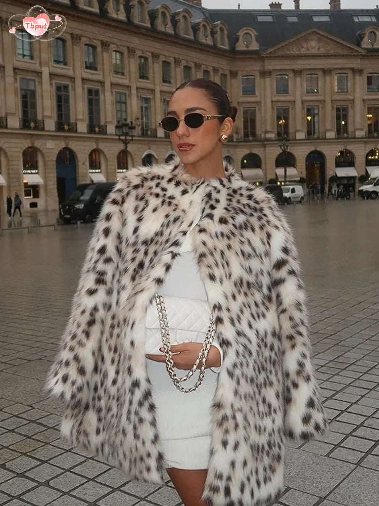 Advbridge Fashion Leopard Print Warm Women's Faux Fur Coat Long Sleeved O-neck Concealed Pocket Jacket 2024 New Winter Chic Streetwear V-Neck Jacket Boat Neck Jacket Square Neck Jacket Advbridge Fashion Leopard Print Warm Women's Faux Fur Coat Long Sleeved O-neck Concealed Pocket Jacket 2024 New Winter Chic Streetwear V-Neck Jacket Boat Neck Jacket Square Neck Jacket