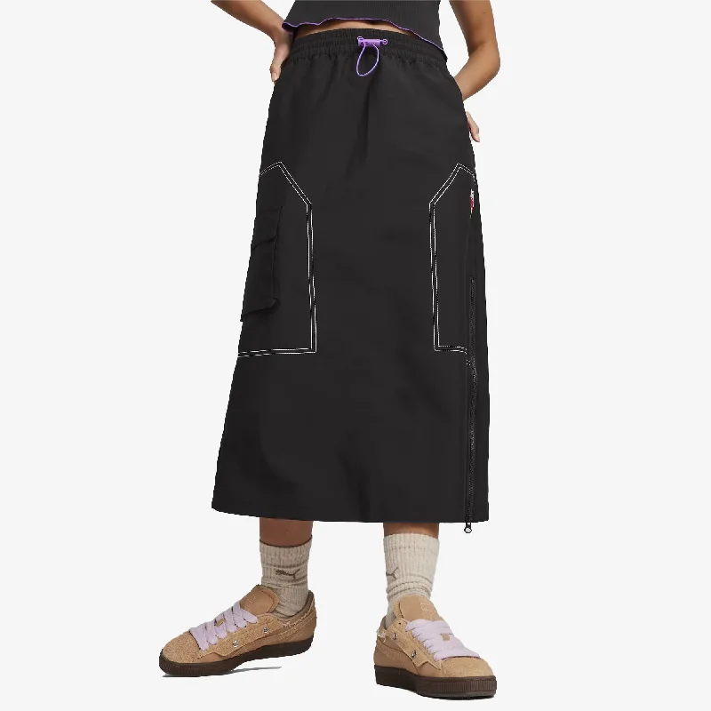 Puma | WMN'S X-GIRL MIDI SKIRT  { BLACK cashmere skirt fine