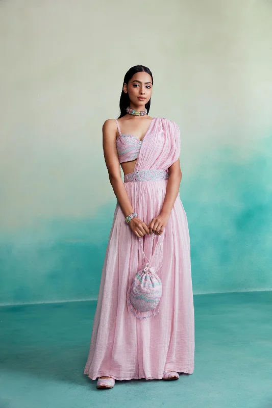 Bloomsy Skirt Saree Set denim skirt classic