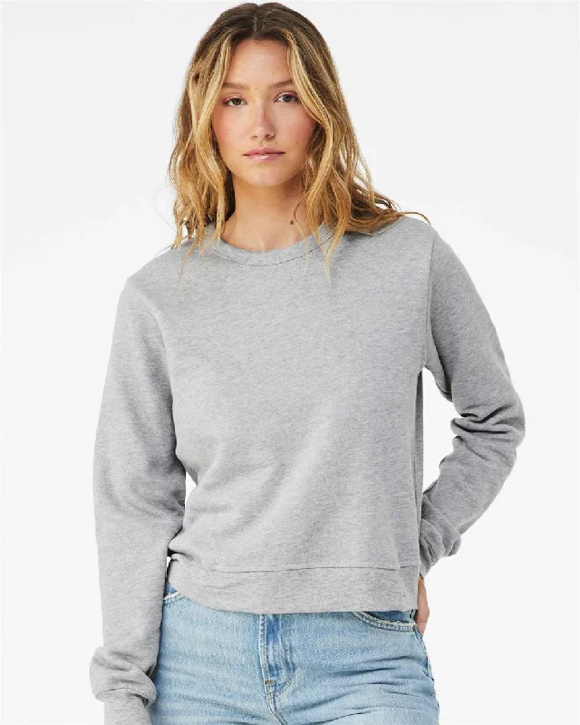 BELLA + CANVAS Women's Sponge Fleece Classic Crewneck Sweatshirt Hoodie with Raglan Sleeves Sporty Comfortable