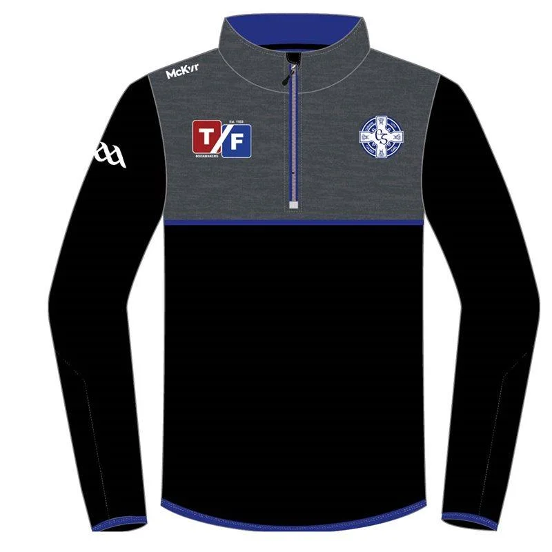 Mc Keever Clan na Gael CLG 1/4 Zip Jacket - Youth - Black/Grey/Blue Appliqued Jacket Beaded Jacket Sequined Jacket