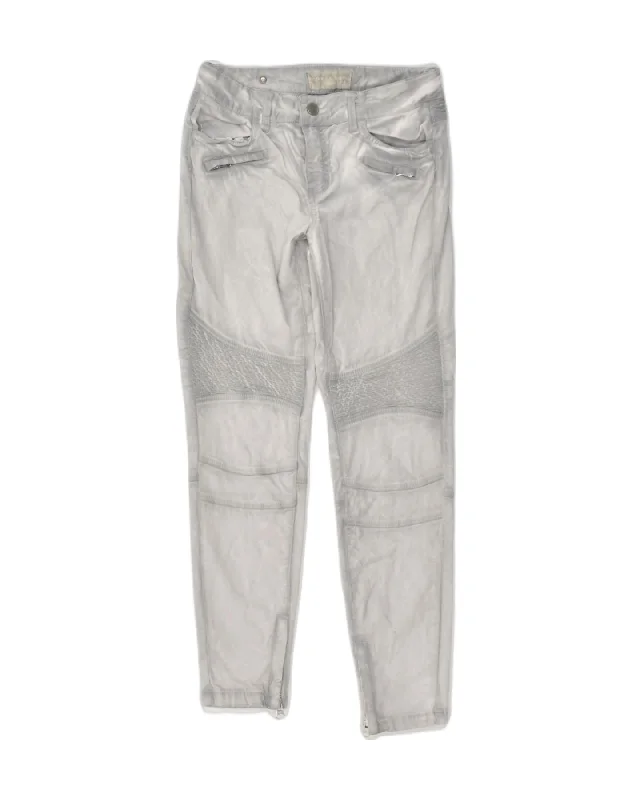 CORLEONE Womens Slim Trousers W28 L26  Grey Cotton Trousers Tapered Slim Fit