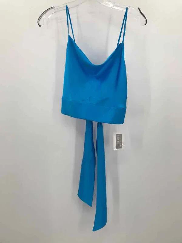 Pre-Owned backgrounde n yc Blue Size Medium Tank Top mesh tank top