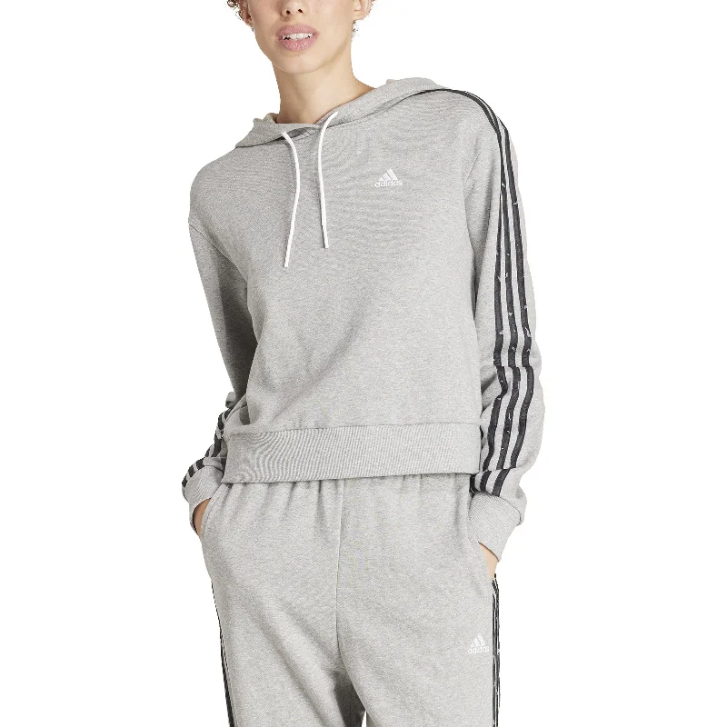 Women's Adidas Essentials 3-Stripes Animal Print Relaxed Hoodie Hoodie with Back Slit Movement Comfort