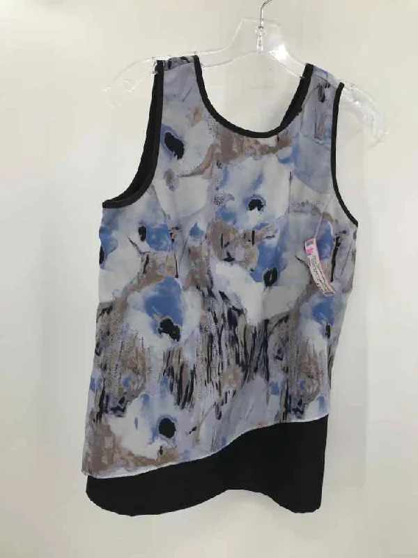 Pre-Owned vivante by VSA Blue Size Small Abstract Tank Top sage tank top