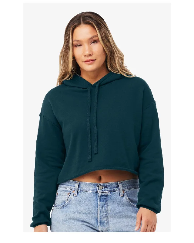 BELLA + CANVAS Women's Crop Fleece Hoodie Hoodie with Relaxed Fit Easy Casual