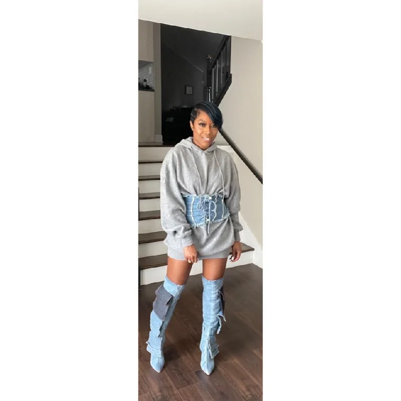 "That Girl" Hoodie Dress Hoodie with Illustration Artistic Creative