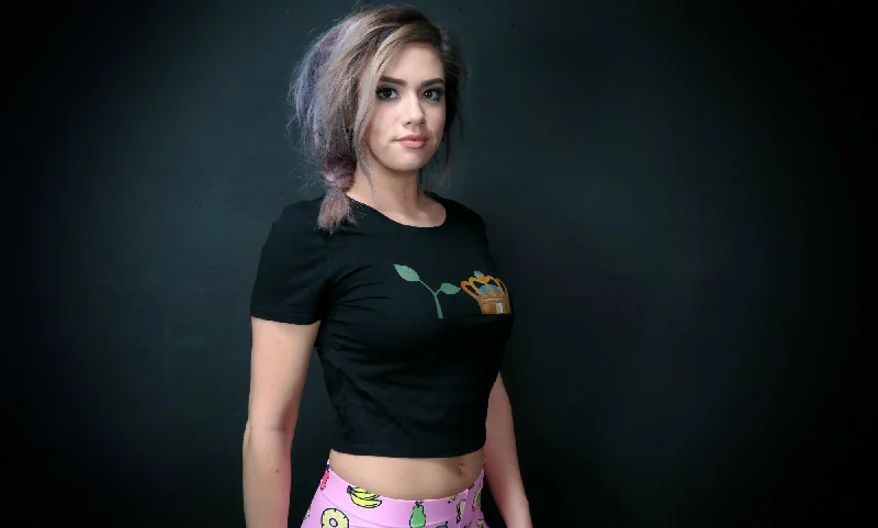 Veggie Royalty Crop Top Chenille Blend Fleece Blend Nylon Blend