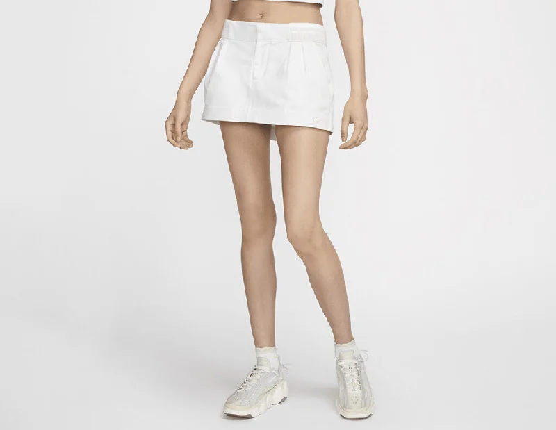 Nike Women's Canvas Low-Rise Mini Skirt Summit White / Phantom high slit skirt