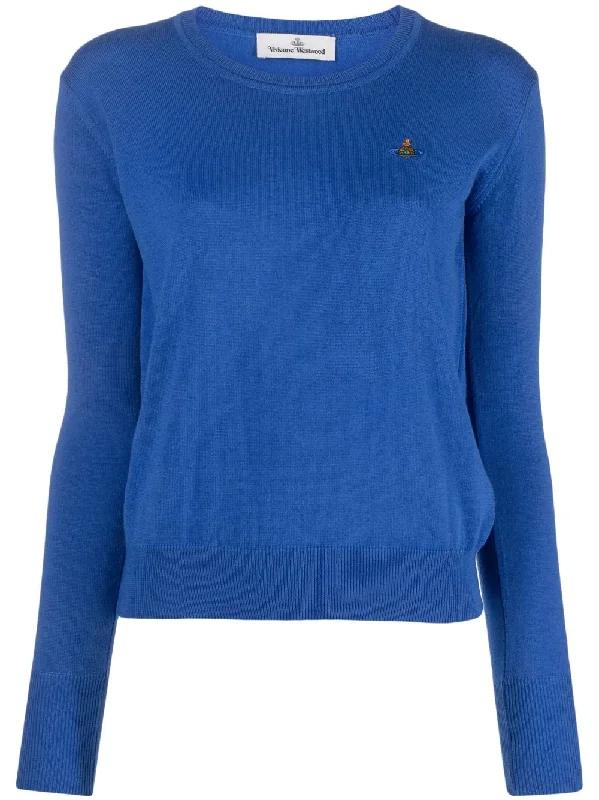 Vivienne Westwood Women's Sweaters Blue Elasticated Padded Insulated