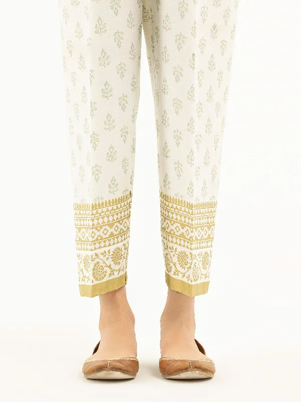 Printed Cambric Trousers(Pret) Trousers Seasonal Trendy