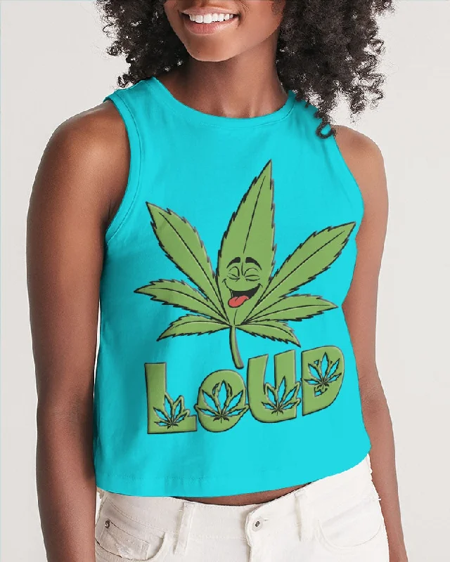 LOUD Tia Blue Women's Cropped Tank yoga tank top