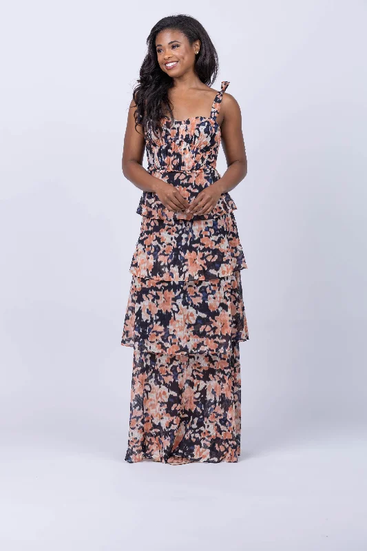 Tanya Taylor Paige Dress in Peach Multi