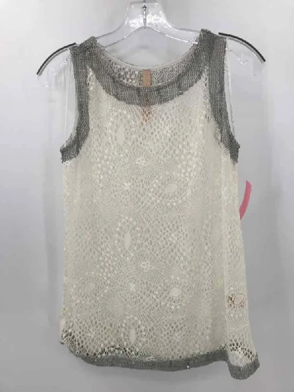 Pre-Owned Mystree Ivory Size Small Tank Top casual tank top