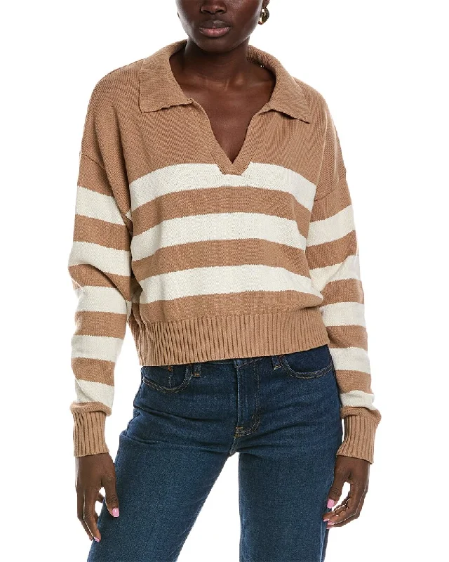 Lyra & Co V-Neck Sweater Terry Blend Velvet Blend Canvas Blend