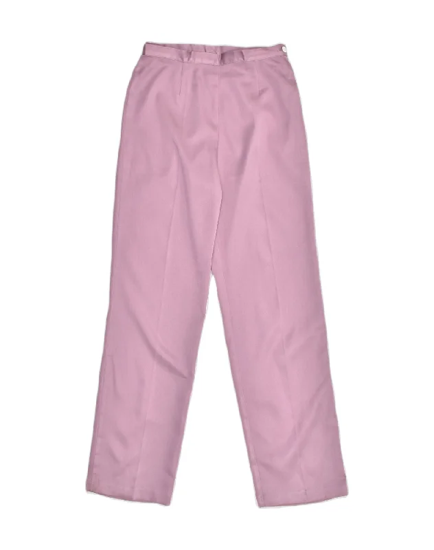 VINTAGE Womens Straight Suit Trousers IT 42 Medium W26 L31 Pink Polyester Trousers Lace Delicate VINTAGE Womens Straight Suit Trousers IT 42 Medium W26 L31 Pink Polyester Trousers Lace Delicate