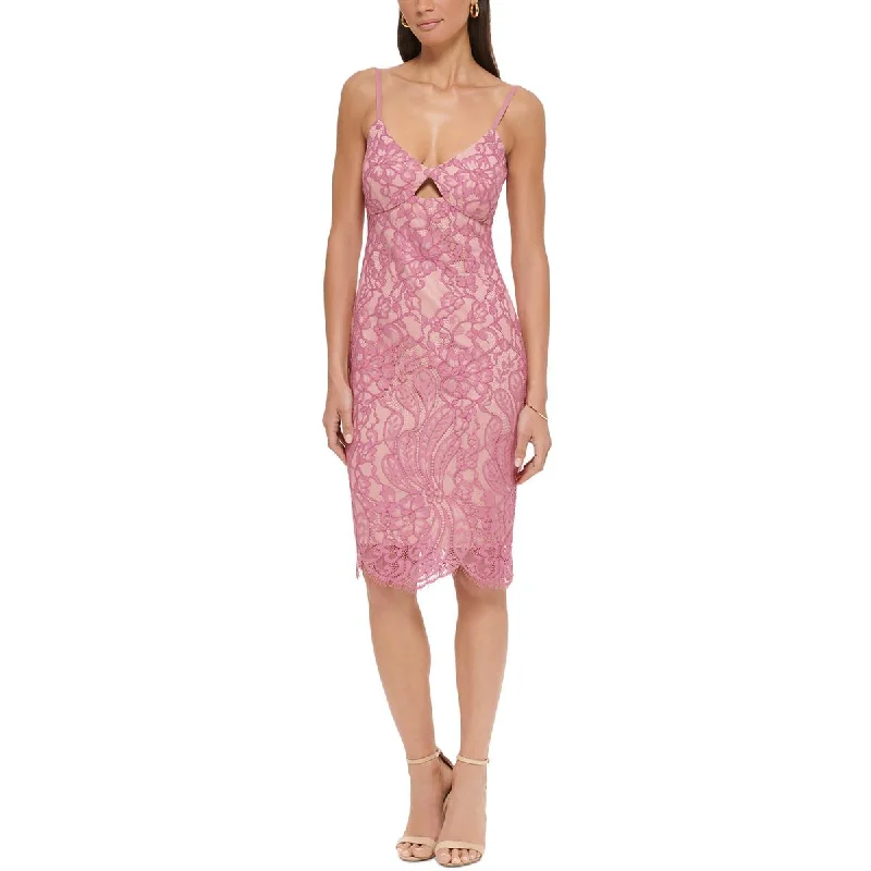 Womens Lace Mini Sheath Dress