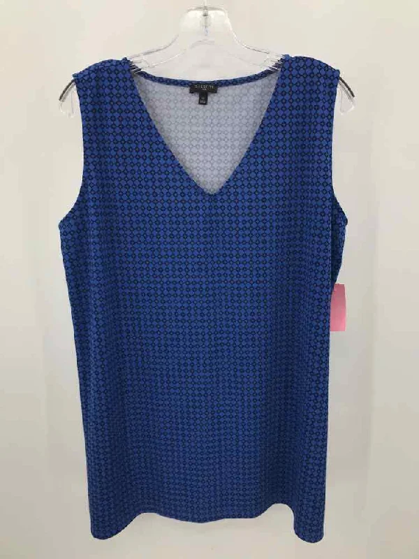 Pre-Owned Talbots Blue Size 1X Printed Tank Top lounge tank top