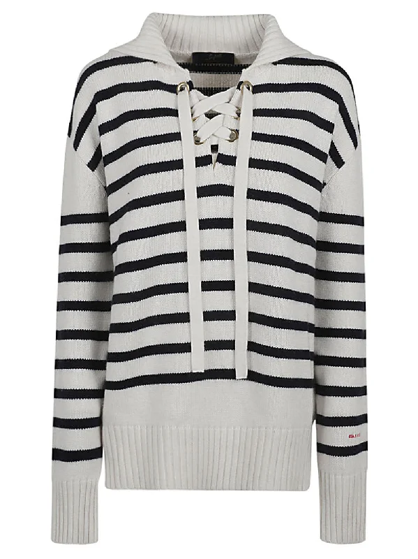 Seafarer Women's Sweaters White Striped Floral Plaid