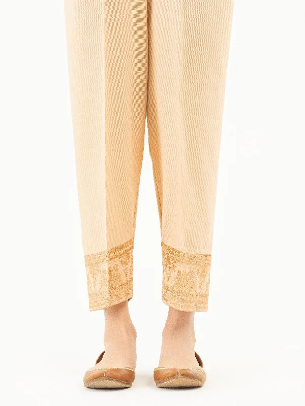 Embroidered Khaddar Trousers(Pret) Trousers luxurious high-end