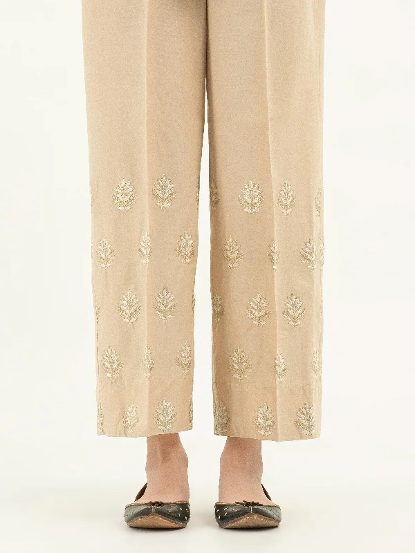 Embroidered Winter Cotton Trousers(Pret) Trousers Pleated Formal