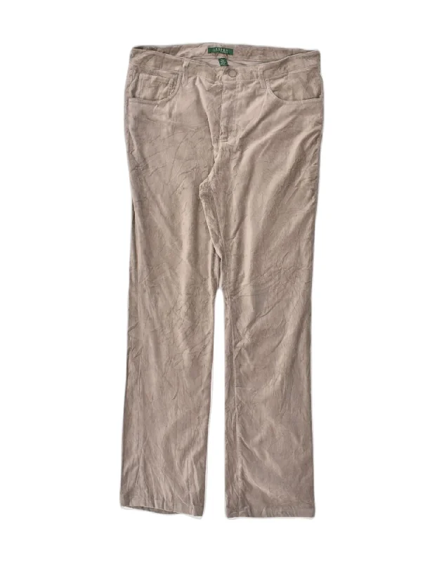 RALPH LAUREN Womens Slim Casual Trousers US 12 Large W34 L30 Grey Cotton Trousers Travel Practical RALPH LAUREN Womens Slim Casual Trousers US 12 Large W34 L30 Grey Cotton Trousers Travel Practical