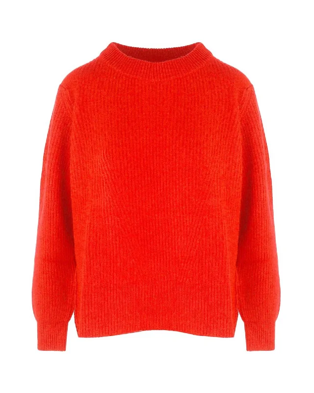 Malo  Women's Red Cashmere Sweater Satin Fabric Silk Fabric Chiffon Fabric