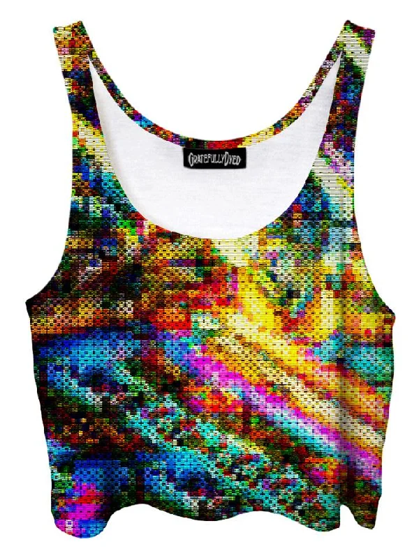 Blotted Rainbow Blotter Art Crop Top Polka Dot Checkered Tartan