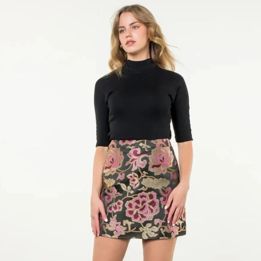 THML Floral Pattern Skirt chiffon skirt lightweight