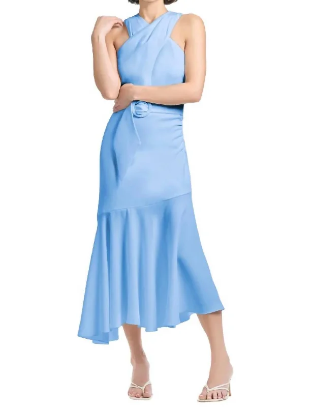 Naomi Dress In Chambray Blue