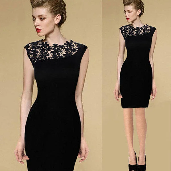 Casual Dress Summer Black Women Stretch Evening Party Lace Slim Bodycon Pencil Dresses Vestidos Crochet Elegant Dress J2 Casual Dress Summer Black Women Stretch Evening Party Lace Slim Bodycon Pencil Dresses Vestidos Crochet Elegant Dress J2
