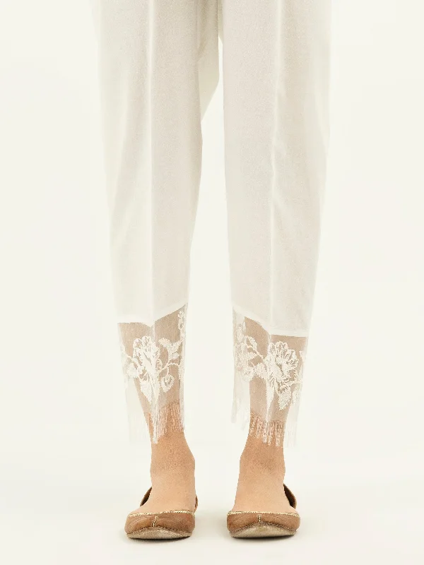 Embroidered Cambric Trousers(Pret) Trousers Lace Delicate