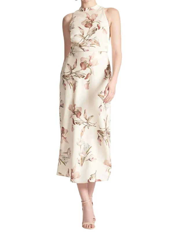 Lisandra Dress In Eggshell Venetia Petals