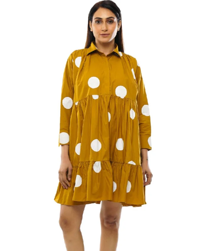 Mustard Polka Dress
