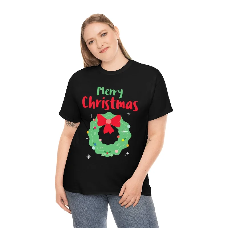 Christmas Mistletoe Christmas Shirts for Women Plus Size Christmas Tshirt Funny Plus Size Christmas Shirts Graphic T-Shirt Round Neck Polyester