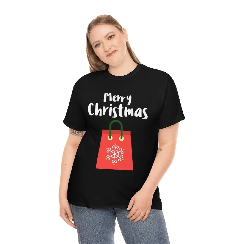 Christmas Shopping Plus Size Christmas Shirt Cute Christmas Shirts for Women Plus Size Womens Christmas PJs Asymmetrical Pockets Print