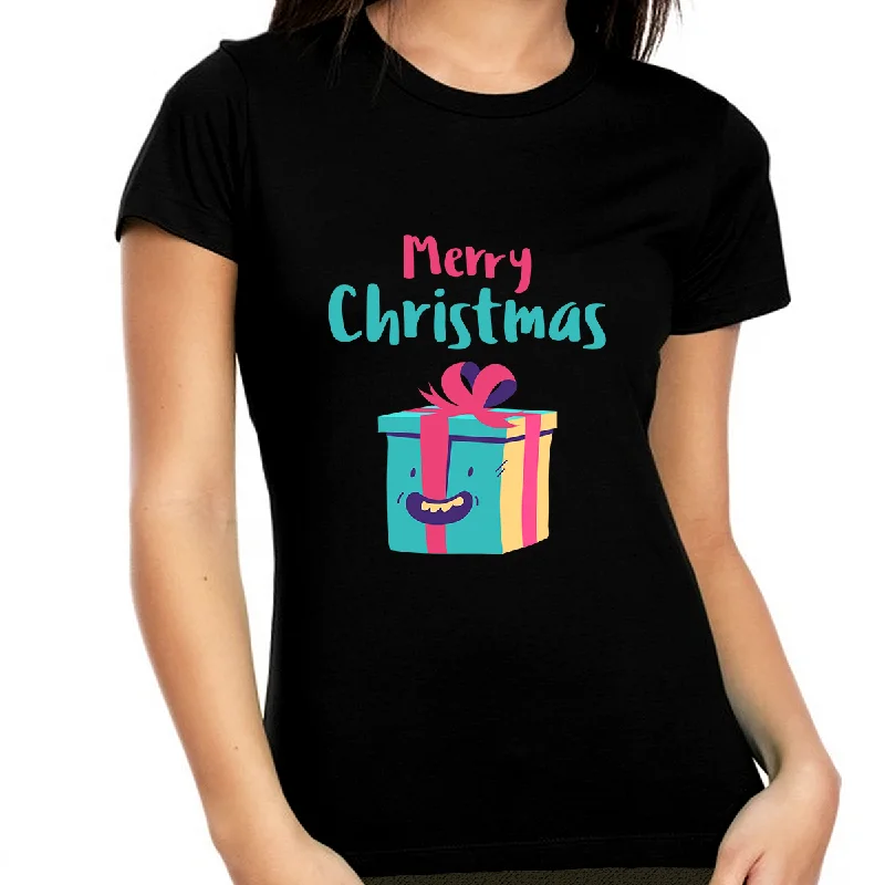 Cute Christmas Gift for Women Christmas Tshirt Cute Christmas TShirts for Women Funny Christmas Shirt Silk Blend Satin Velvet