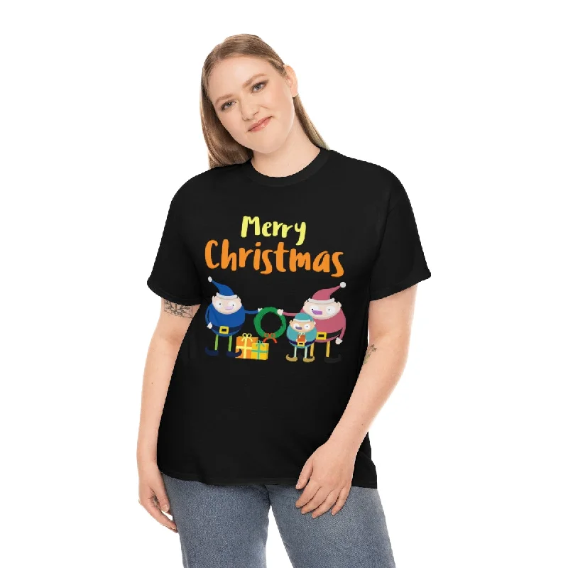 Cute Elfs Funny Plus Size Christmas Shirts for Women Plus Size Christmas Tshirts Womens Christmas Shirt Welt Pockets Slit Pockets