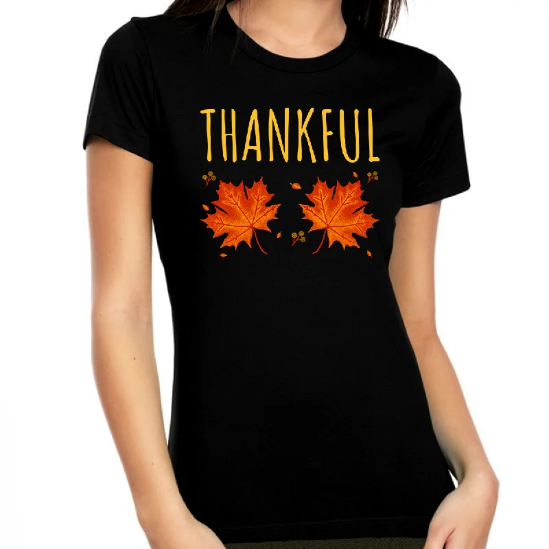 Fall Tops for Women Thanksgiving Gifts Fall Clothes for Women Thanksgiving Shirt Thankful Shirts for Women Zippered Buttoned Snapped