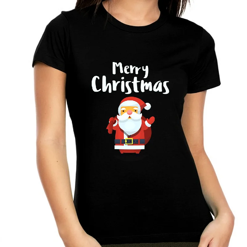 Funny Christmas PJs for Women Christmas Tshirt Funny Christmas Shirts for Women Funny Christmas Shirt Graphic Embroidered Appliqued