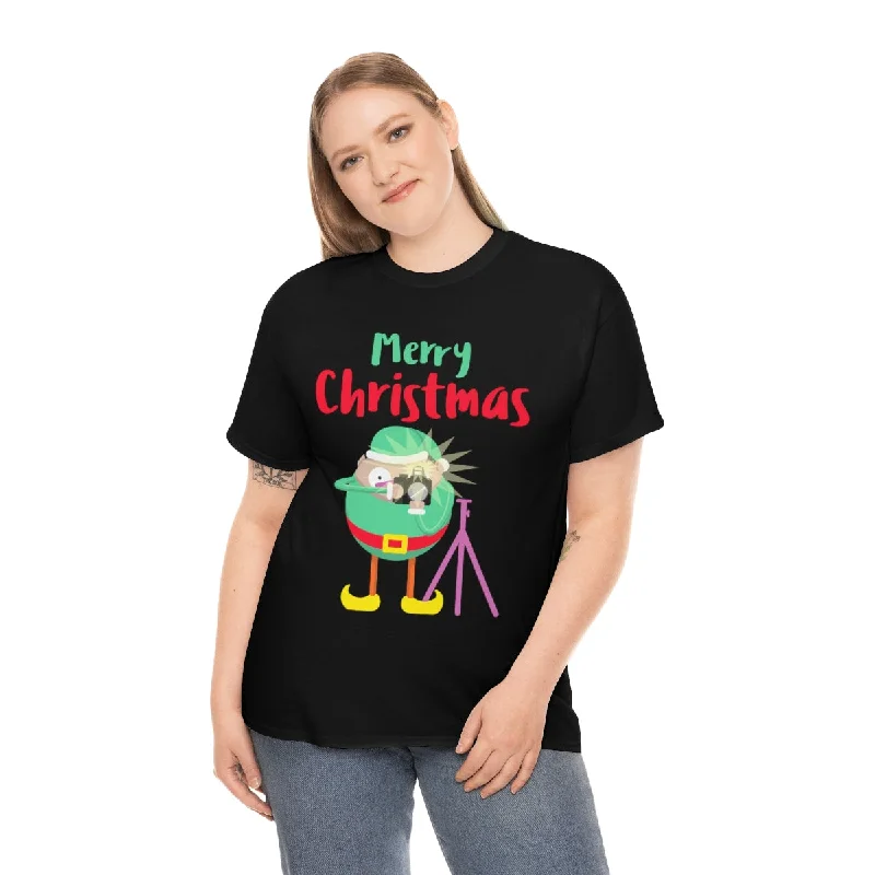 Funny Elf Christmas PJs Funny Christmas Shirts for Women Plus Size Christmas T-Shirt Womens Christmas Shirt Oversized T-Shirt Spandex breathable
