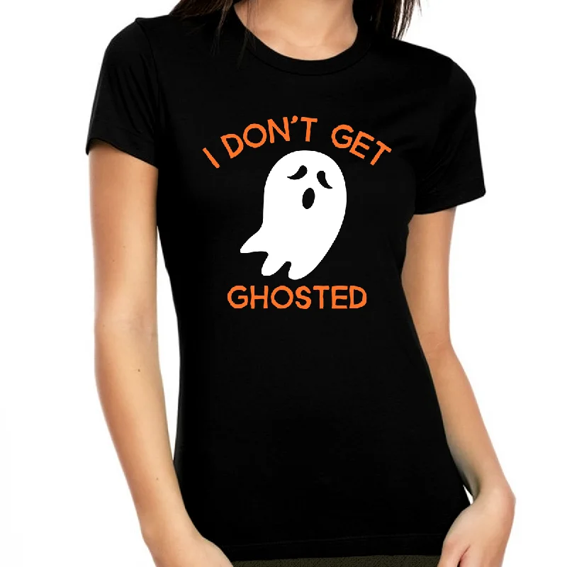 Funny Ghost Halloween Tshirts Women I Don't Get Ghosted Halloween Tshirts Women Halloween Tops for Women Front Pockets Side Pockets Patch Pockets