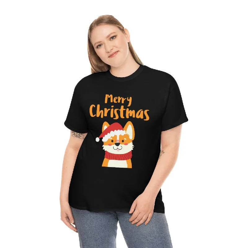Funny Santa Dog Christmas Shirt Funny Plus Size Christmas Shirts for Women Plus Size Funny Christmas Shirt Boxy Fit Fitted Loose