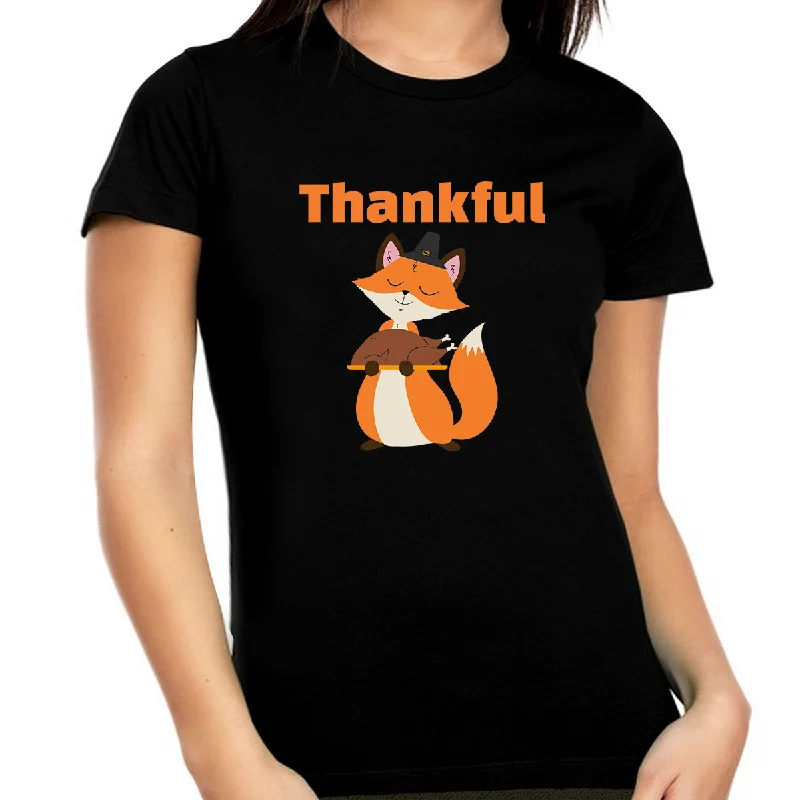 Funny Thanksgiving Shirts for Women Plus Size Thankful Shirts for Women Print Jacquard Patchwork