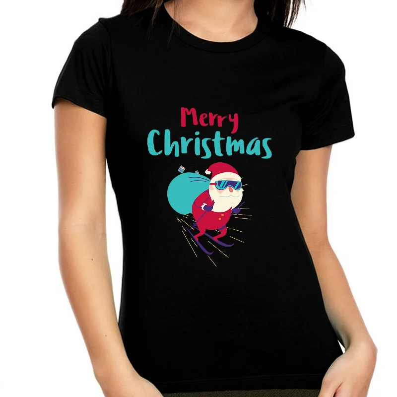 Funny Womens Christmas Shirt Christmas PJs Funny Christmas Shirts for Women Christmas Gifts for Women Fashionable Trendy Casual