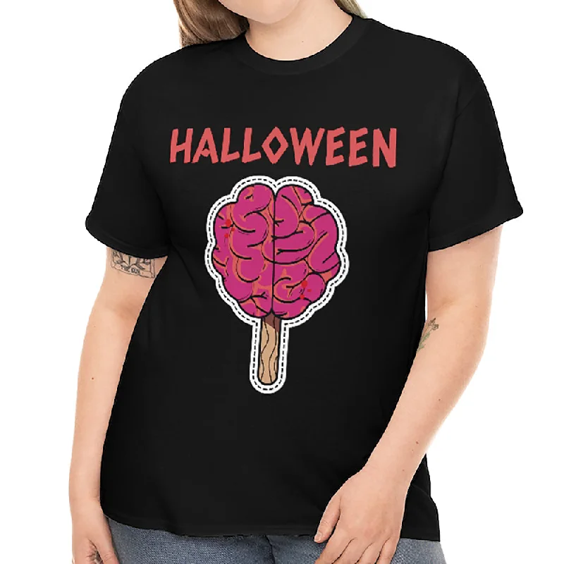 Halloween Brain Popsicle Halloween Shirts Women Plus Size Halloween Costumes for Plus Size Women Rayon Velvet Corduroy