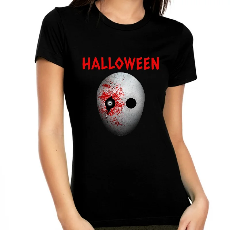 Halloween Mask Halloween Tops for Women Halloween Shirt Womens Halloween Shirts Halloween Clothes for Women Chenille Brocade Lace