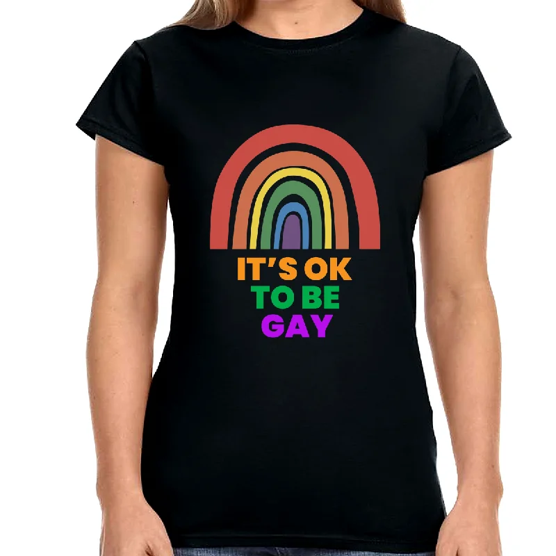 It's OK to Be Gay Equality Human Rights LGBT Pride Flag Gay Womens T Shirts Chenille Fabric Brocade Fabric Lace Fabric