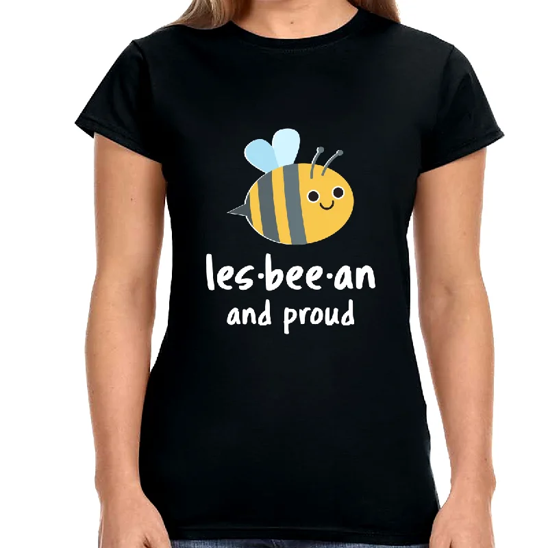 Lesbeean and Proud Bee Lesbian Shirt LGBT Equality Gay Pride Shirts for Women Asymmetrical Pockets Print Lesbeean and Proud Bee Lesbian Shirt LGBT Equality Gay Pride Shirts for Women Asymmetrical Pockets Print