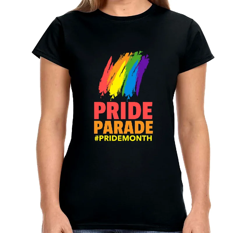 LGBT Pride Parade Lesbian Pride Day Transgender Rainbow Gay Womens Shirts Graphic T-Shirt Round Neck Polyester